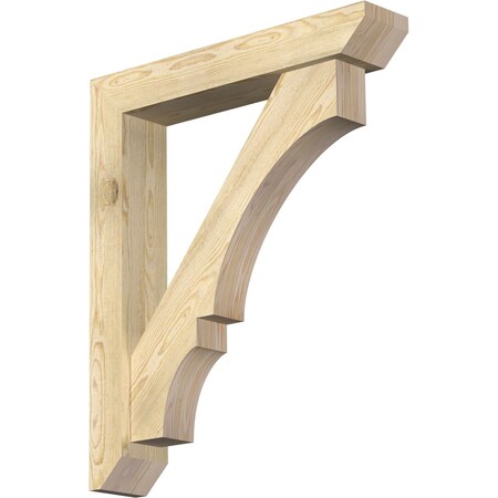 Ekena Millwork Balboa Slat Rough Sawn Bracket w/ Offset Brace, Douglas Fir, 6"W x 32"D x 38"H BKT0604X32X38BOA06RDF